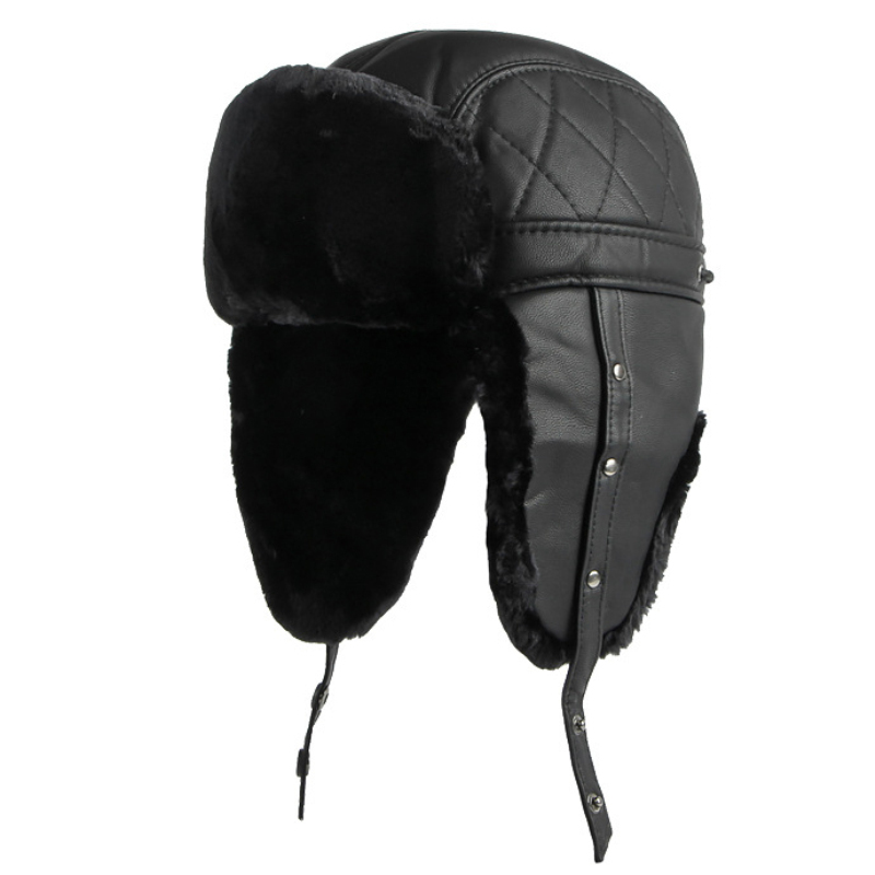 HT4002 New PU Leather Russian  - Winter Trapper Hat 评论和价格