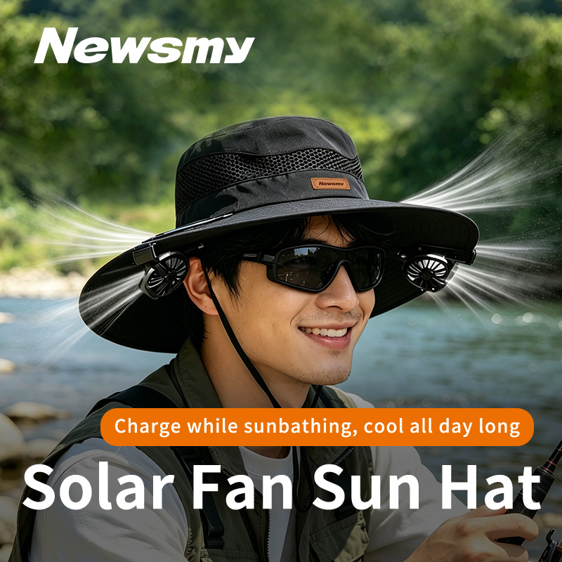 NEWSMY Solar Powered Fan Sun H - Sun Hat Wide Brim 评论和价格