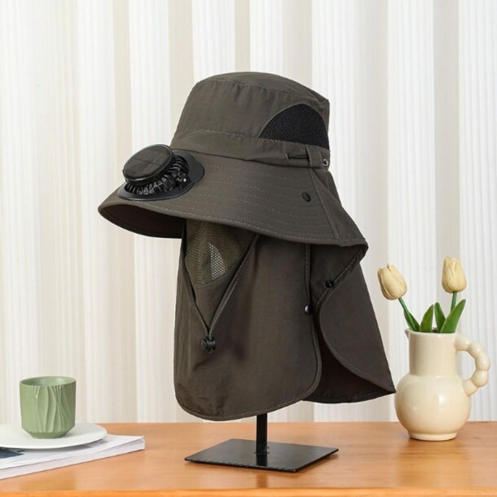 Portable Solar Rechargeable Fa - Sun Hat Wide Brim 评论和价格