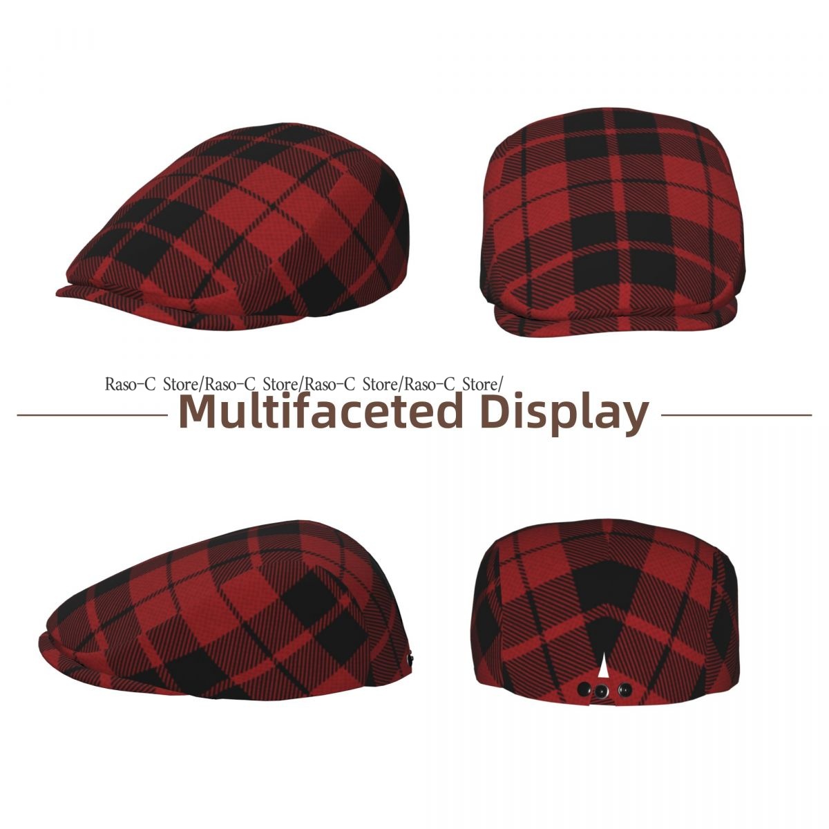 Adult Flat Cap Red Plaid Tarta - Newsboy Cap Ivy 评论和价格